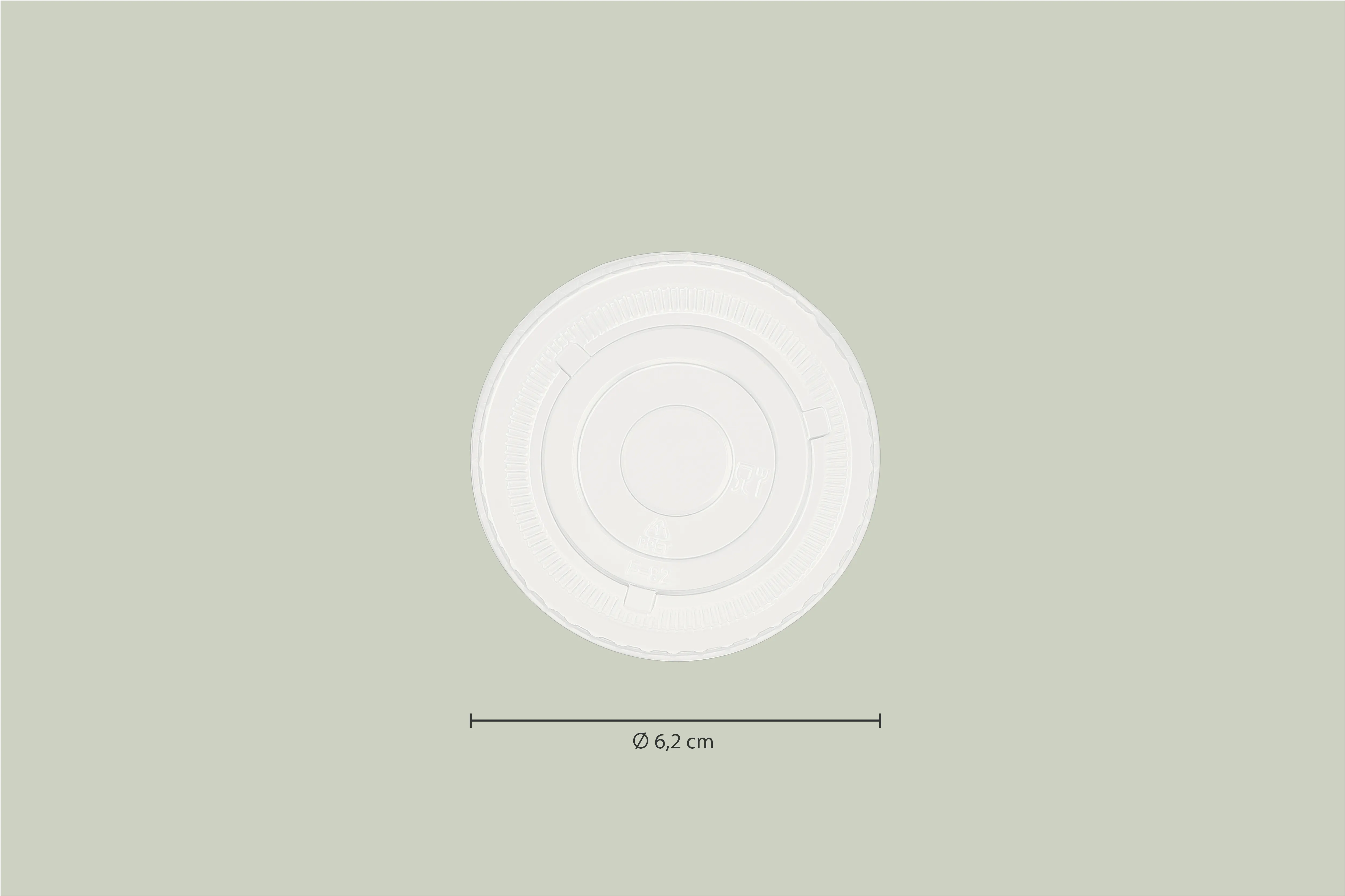 PET-Flachdeckel, transparent, Ø 6,2 cm ohne Loch (2.500er Karton)